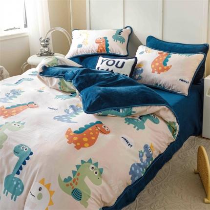 91家纺网 家纺一手货源 找家纺 （总）红粉佳人 2025新款棉加绒印花单被套