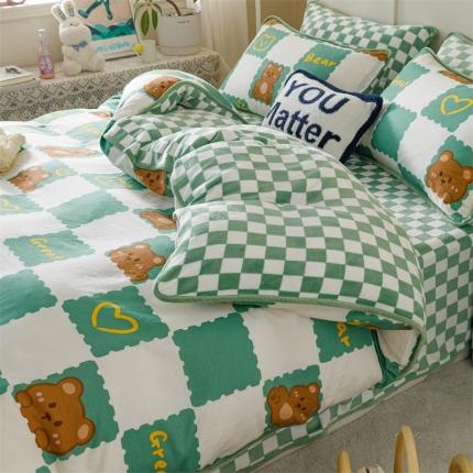 91家纺网 家纺一手货源 找家纺 （总）红粉佳人 2025新款棉加绒印花单被套