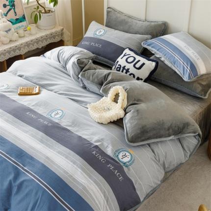 91家纺网 家纺一手货源 找家纺 （总）红粉佳人 2025新款棉加绒印花单被套