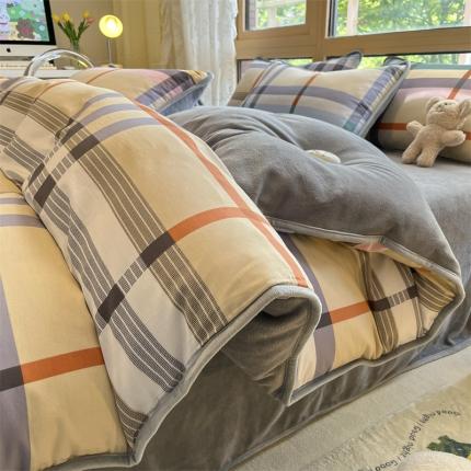 91家纺网 家纺一手货源 找家纺 （总）红粉佳人 2025新款棉加绒印花单被套