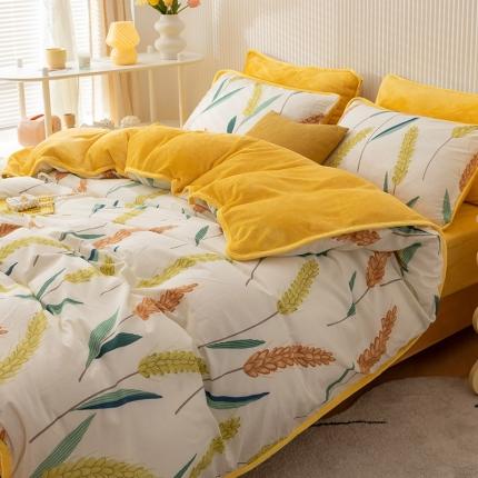 91家纺网 家纺一手货源 找家纺 （总）红粉佳人 2025新款棉加绒印花单被套