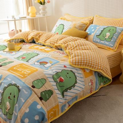 91家纺网 家纺一手货源 找家纺 （总）红粉佳人 2025新款棉加绒印花单被套