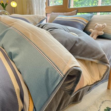 91家纺网 家纺一手货源 找家纺 （总）红粉佳人 2025新款棉加绒印花单被套