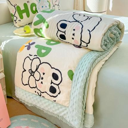91家纺网 家纺一手货源 找家纺 一加一 2025新款全棉印花豆豆大豆被 豆豆被-快乐狗