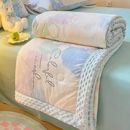 91家纺网 家纺一手货源 找家纺 一加一 2025新款全棉印花豆豆大豆被 豆豆被-马卡龙