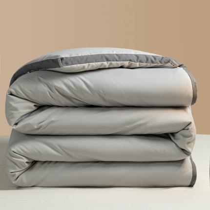 91家纺网 家纺一手货源 找家纺 一加一 2025新款A类原棉抗菌立体贴标大豆被 浅灰