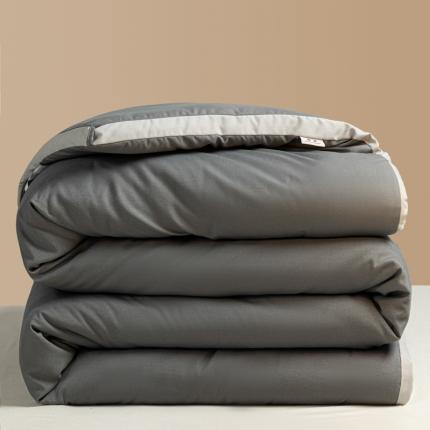 91家纺网 家纺一手货源 找家纺 一加一 2025款A类原棉抗菌立体贴标大豆被 深灰