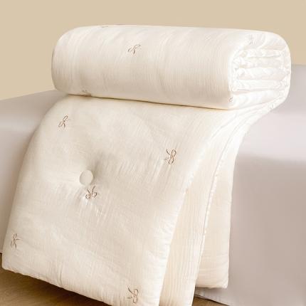 91家纺网 家纺一手货源 找家纺 （总）一加一 2025新款双层纱刺绣大豆被