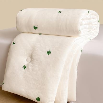 91家纺网 家纺一手货源 找家纺 （总）一加一 2025新款双层纱刺绣大豆被