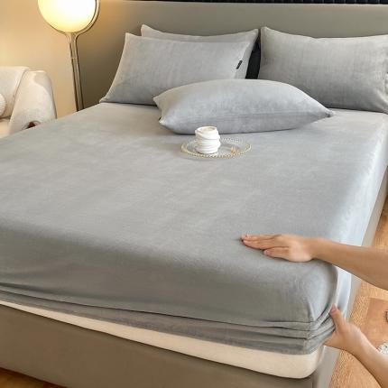 91家纺网 家纺一手货源 找家纺 （总）神州川 2024新款高克重牛奶绒纯色单品床笠+枕套