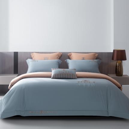 91家纺网 家纺一手货源 找家纺 （总）高大尚 2023秋冬新品长绒棉磨毛高端绣花四件套柯拉系列