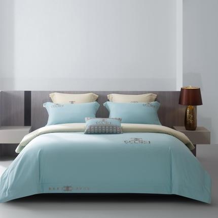 91家纺网 家纺一手货源 找家纺 （总）高大尚 2023秋冬新品长绒棉磨毛高端绣花四件套柯拉系列