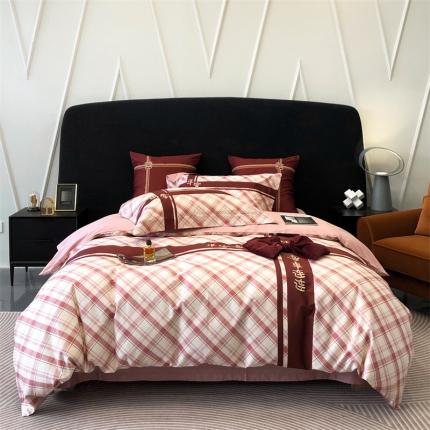 91家纺网 家纺一手货源 找家纺 （总）馨蕊 2023新款秋冬新品100支高定全棉四件套-平安喜乐