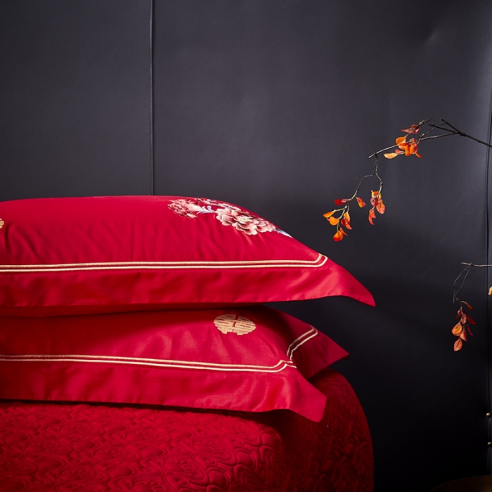 91家纺网 家纺一手货源 找家纺 （总）高大尚 2023新款40s全工艺喷气纯棉婚庆多件套