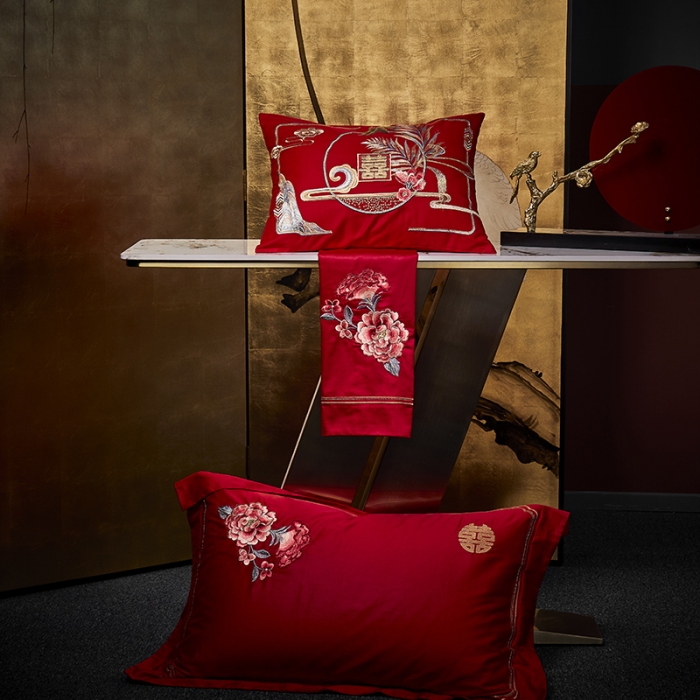 91家纺网 家纺一手货源 找家纺 （总）高大尚 2023新款40s全工艺喷气纯棉婚庆多件套