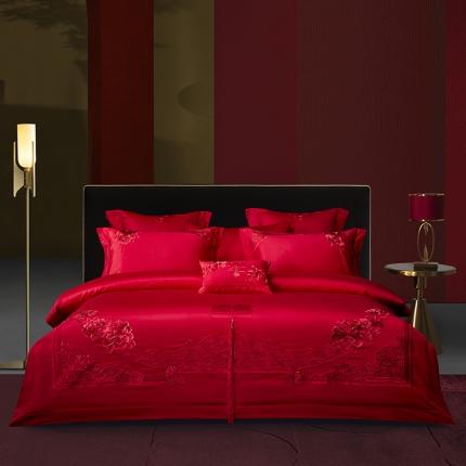 91家纺网 家纺一手货源 找家纺 （总）高大尚 2023新款40s全工艺喷气纯棉婚庆多件套