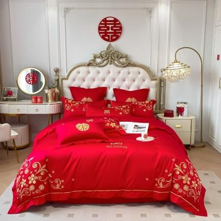 欧乐蒂 2025新款全棉婚庆四件套 金枝玉叶