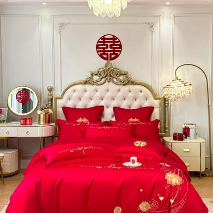 欧乐蒂 2025新款全棉婚庆四件套 玫瑰爱恋