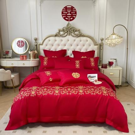 欧乐蒂 2025新款全棉婚庆四件套 喜事连连