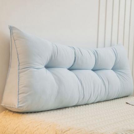 91家纺网 家纺一手货源 找家纺 碧尔 2025新款简约纯色床靠背 浅蓝