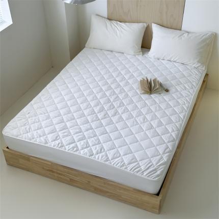 91家纺网 家纺一手货源 找家纺 三味舒屋 2024新款磨毛三防夹棉床笠床垫保护罩 纯净白