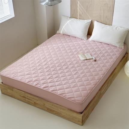 91家纺网 家纺一手货源 找家纺 三味舒屋 2024新款磨毛三防夹棉床笠床垫保护罩 清新粉