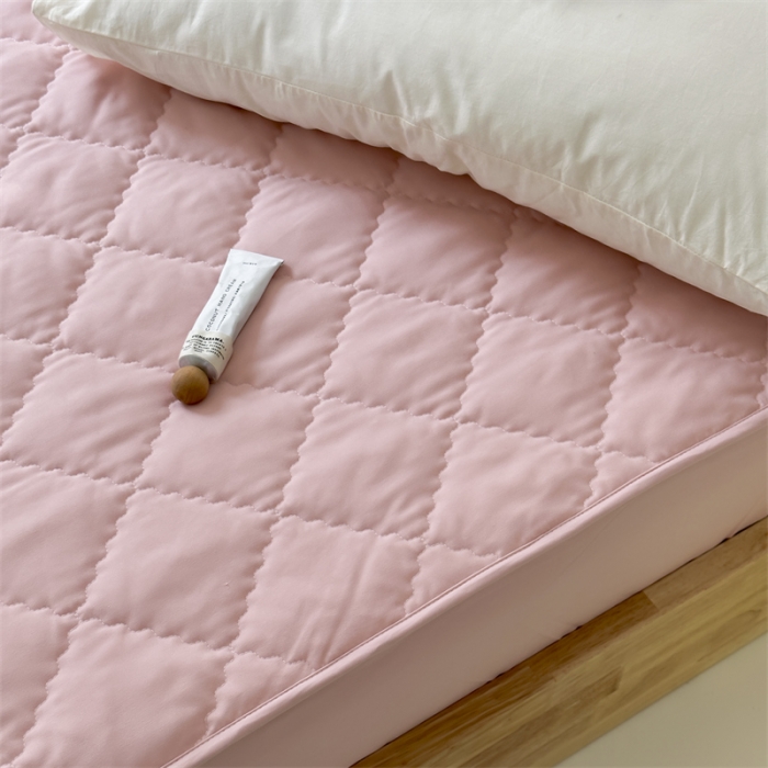 91家纺网 家纺一手货源 找家纺 三味舒屋 2024新款磨毛三防夹棉床笠床垫保护罩 清新粉