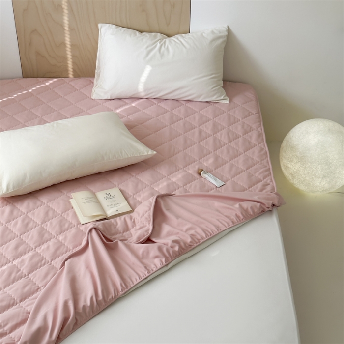 91家纺网 家纺一手货源 找家纺 三味舒屋 2024新款磨毛三防夹棉床笠床垫保护罩 清新粉