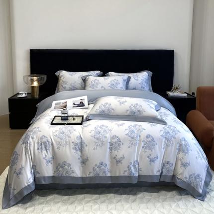 优悦 2023新款轻奢磨毛四件套-花玉成妆 花玉成妆-灰