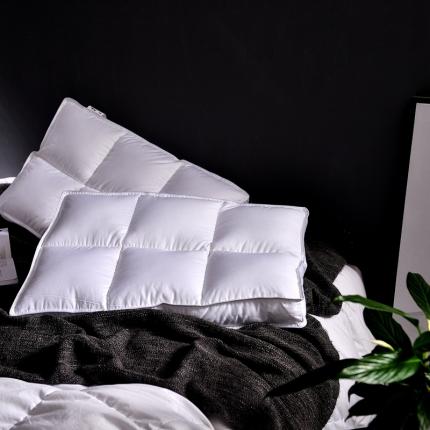 （总）2023新款 全棉贡缎低平枕芯 分区护颈酒店枕头