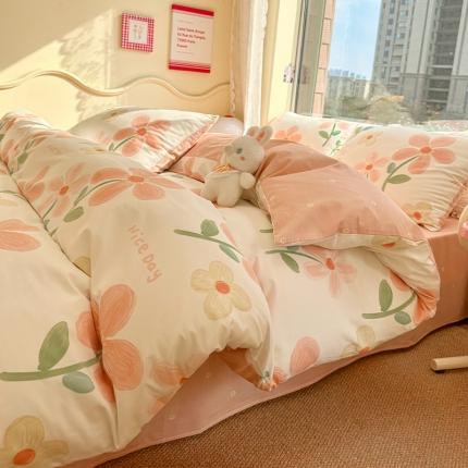 91家纺网 家纺一手货源 找家纺 瑞莱（爆款链接）2023新款13372全棉印花四件套-花卉系列花开烂漫