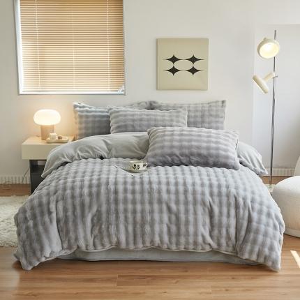 91家纺网 家纺一手货源 找家纺 （总）宜派 2025新款加厚泡泡兔毛绒四件套牛奶绒冬季保暖珊瑚绒法兰绒