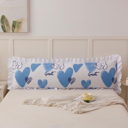 艾兜坊 2023新款磨毛夹棉花边双人枕套 爱心熊