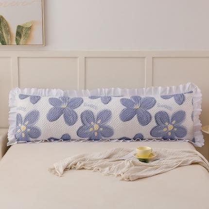 艾兜坊 2023新款磨毛夹棉花边双人枕套 花卉-兰