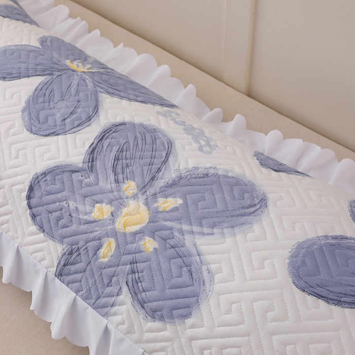 91家纺网 家纺一手货源 找家纺 艾兜坊 2023新款磨毛夹棉花边双人枕套 花卉-兰