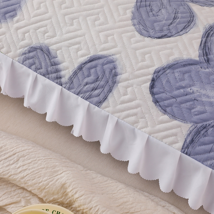 91家纺网 家纺一手货源 找家纺 艾兜坊 2023新款磨毛夹棉花边双人枕套 花卉-兰