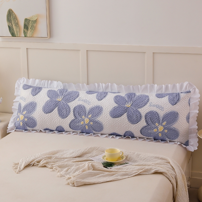 91家纺网 家纺一手货源 找家纺 艾兜坊 2023新款磨毛夹棉花边双人枕套 花卉-兰