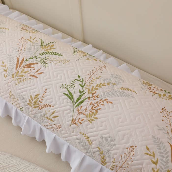 91家纺网 家纺一手货源 找家纺 艾兜坊 2023新款磨毛夹棉花边双人枕套 仙草