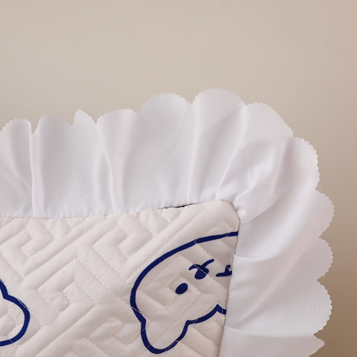 91家纺网 家纺一手货源 找家纺 艾兜坊 2023新款磨毛夹棉花边双人枕套 蝴蝶结