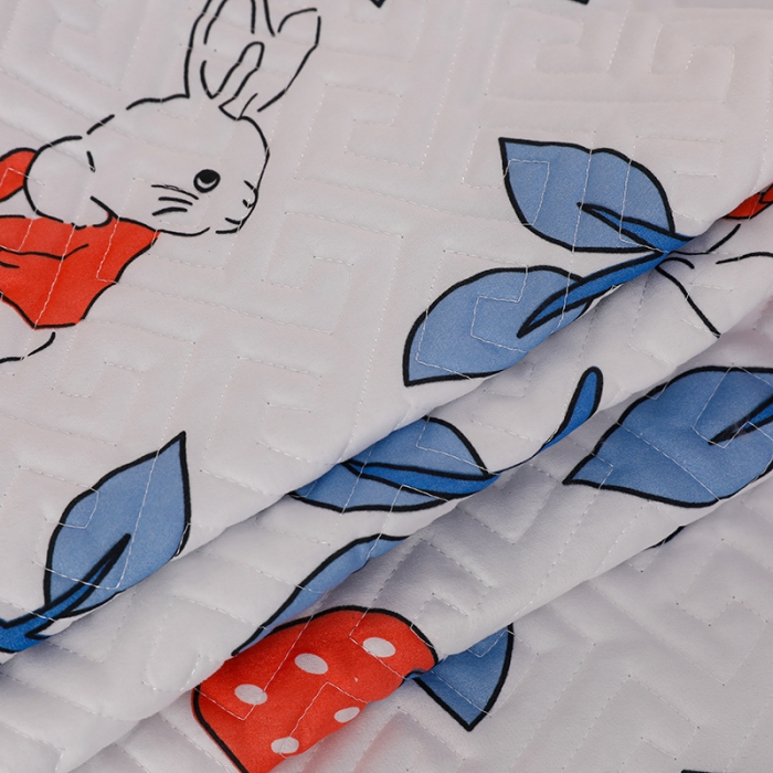 91家纺网 家纺一手货源 找家纺 艾兜坊 2023新款磨毛夹棉花边双人枕套 草莓兔