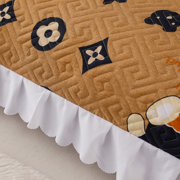 91家纺网 家纺一手货源 找家纺 艾兜坊 2023新款磨毛夹棉花边双人枕套 山茶花