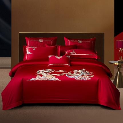 91家纺网 家纺一手货源 找家纺 高大尚 2023秋冬新品长绒棉臻棉系列四件套 龙凤瑞彩