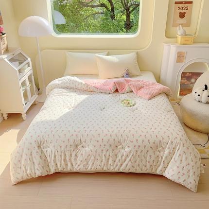 91家纺网 家纺一手货源 找家纺 （总）木堇家居 2023新款秋冬针织豆豆大豆四季被