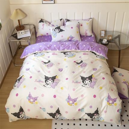 91家纺网 家纺一手货源 找家纺 博雅 2023新款三丽鸥卡通全棉四件套系列--第二批 甜圈库洛米