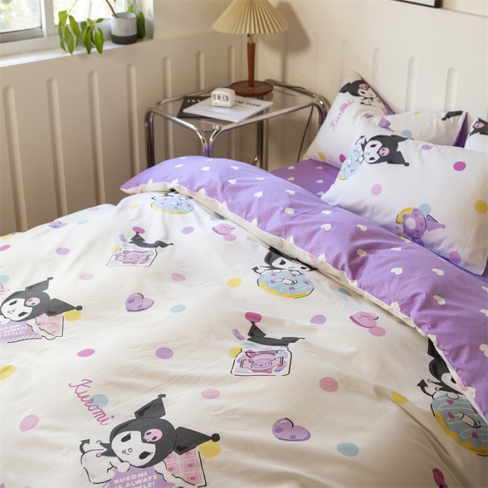 91家纺网 家纺一手货源 找家纺 博雅 2023新款三丽鸥卡通全棉四件套系列--第二批 甜圈库洛米