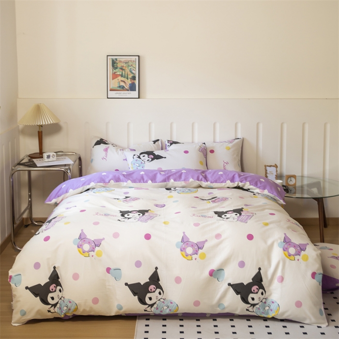 91家纺网 家纺一手货源 找家纺 博雅 2023新款三丽鸥卡通全棉四件套系列--第二批 甜圈库洛米