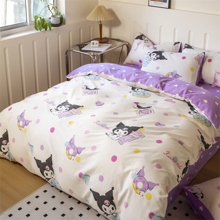 91家纺网 家纺一手货源 找家纺 博雅 2023新款三丽鸥卡通全棉四件套系列--第二批 甜圈库洛米