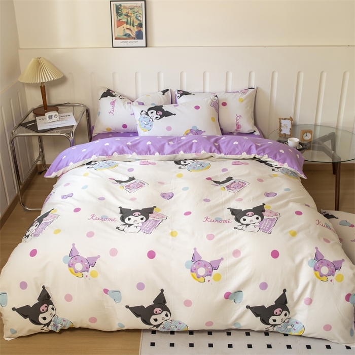 91家纺网 家纺一手货源 找家纺 博雅 2023新款三丽鸥卡通全棉四件套系列--第二批 甜圈库洛米