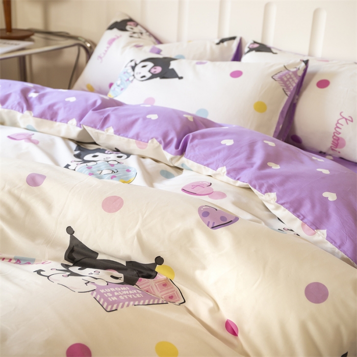 91家纺网 家纺一手货源 找家纺 博雅 2023新款三丽鸥卡通全棉四件套系列--第二批 甜圈库洛米