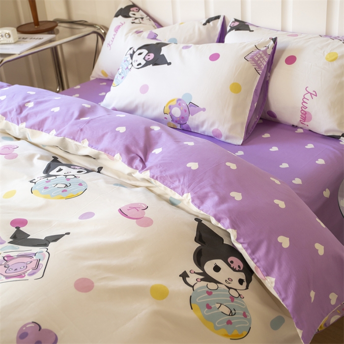 91家纺网 家纺一手货源 找家纺 博雅 2023新款三丽鸥卡通全棉四件套系列--第二批 甜圈库洛米